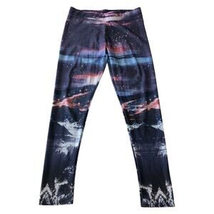 American Eagle Womens Size Medium High Rise Leggings Galaxy Print Stretch Yoga